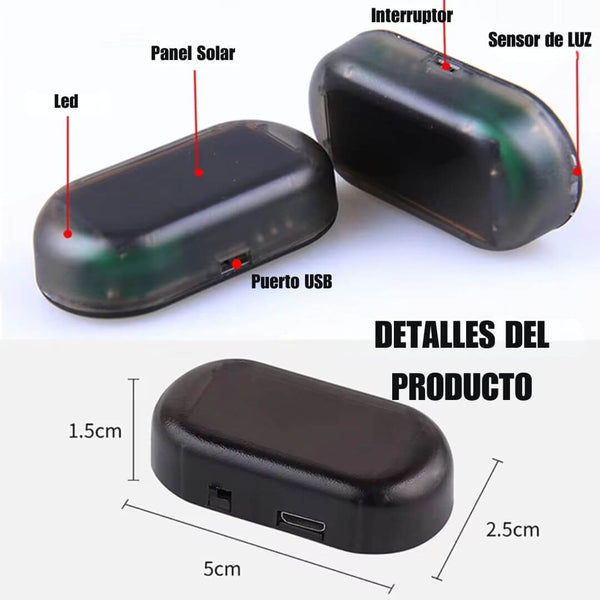 Luz Antirrobo Solar para Autos
