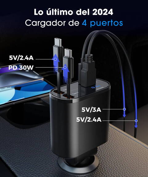 Smart Charge - Cargador Retractil para carro