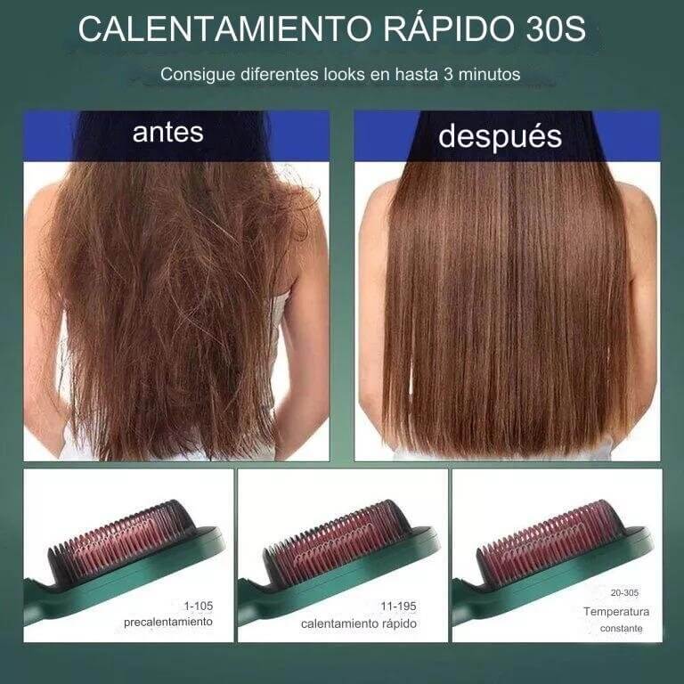 PERFECTO LOOK - Cepillo Alisador y Rizador para Cabello