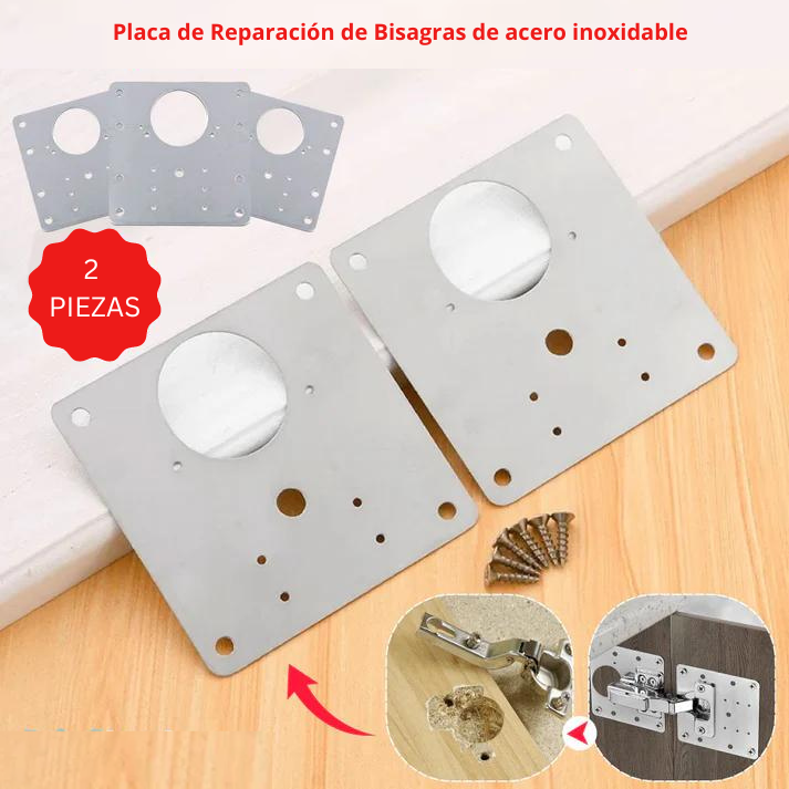 Placa Reparadora de Bisagras x4 Unidades