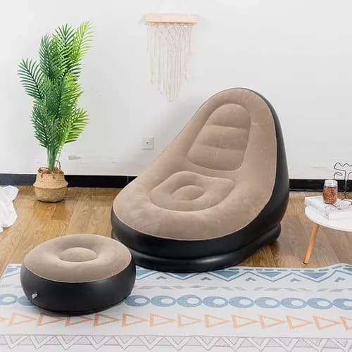 Air Comfort Sofa - Sofá Inflable con Reposapiés Portátil