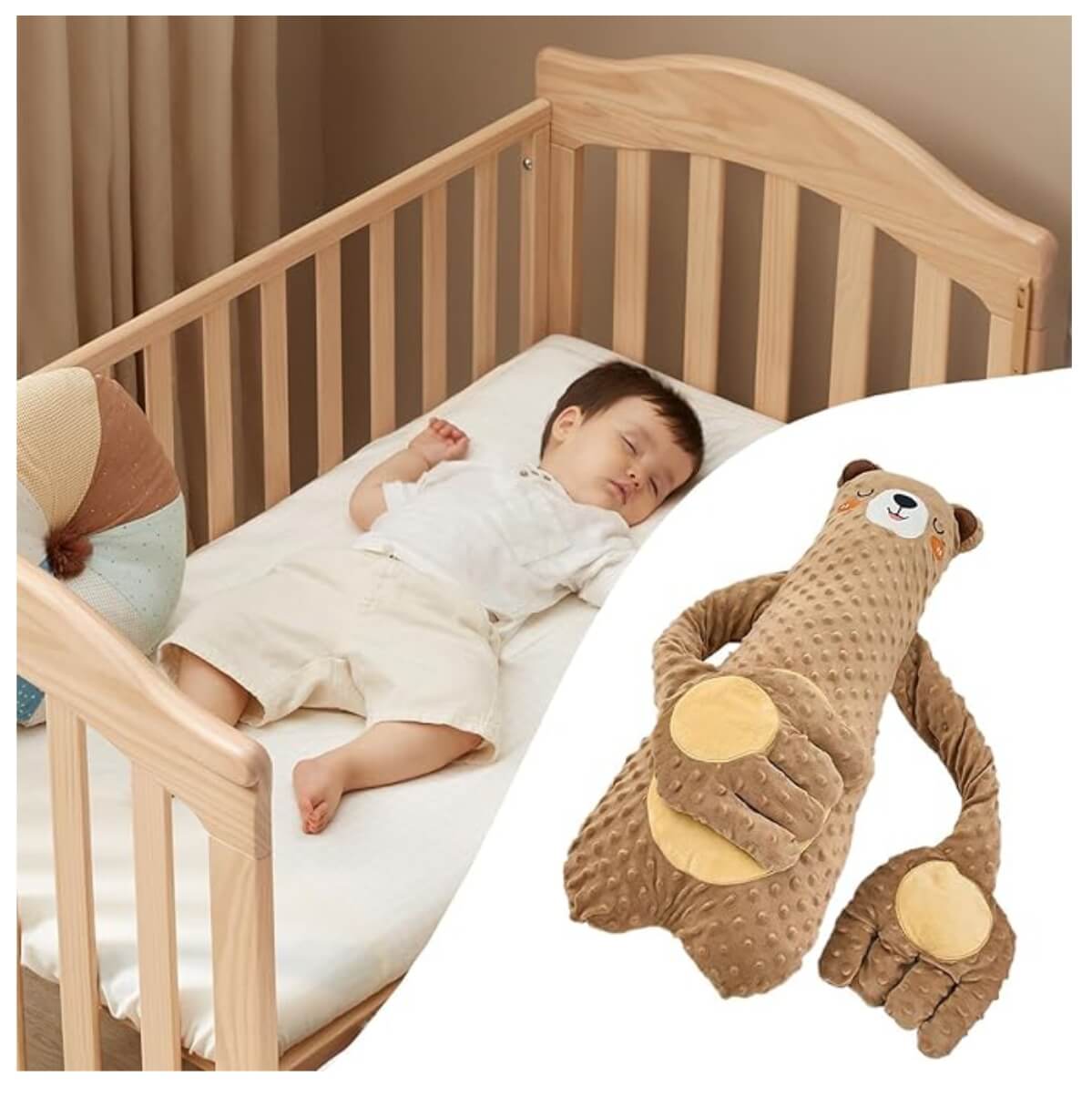 El peluche-almohada que arrulla a tu bebé con suaves palmaditas