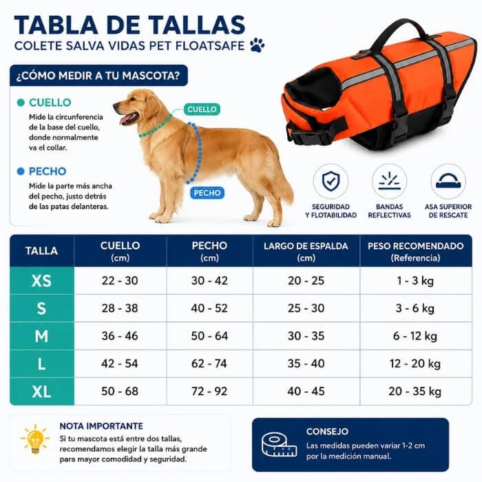 Chaleco salvavidas para mascotas