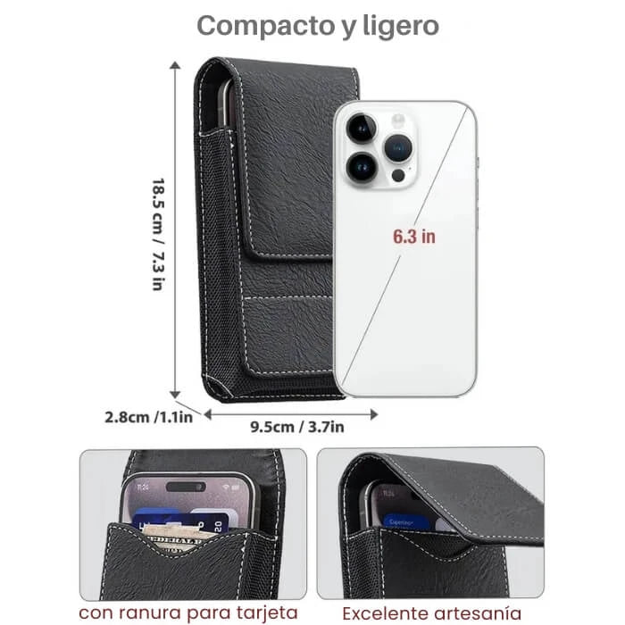 Funda para Cinturón de Cuero para Teléfono