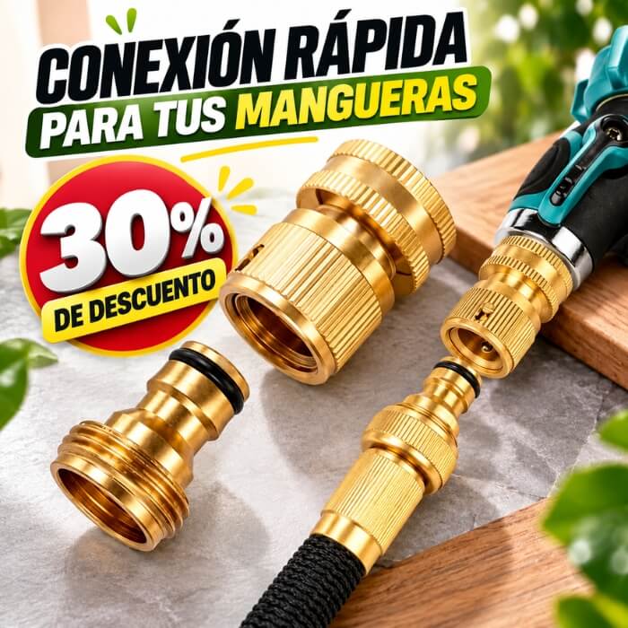 QuickConnect Pro – Conector Rápido de Latón para Manguera