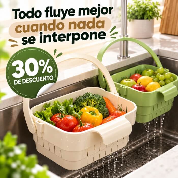SinkFlex Pro – Cesta Plegable Colgante para Fregadero