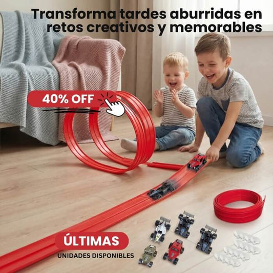Pista Flexible de Carreras Turbo +4 autos