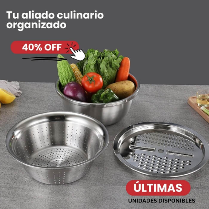 Cuenco Rallador Multifuncional Acero Inoxidable