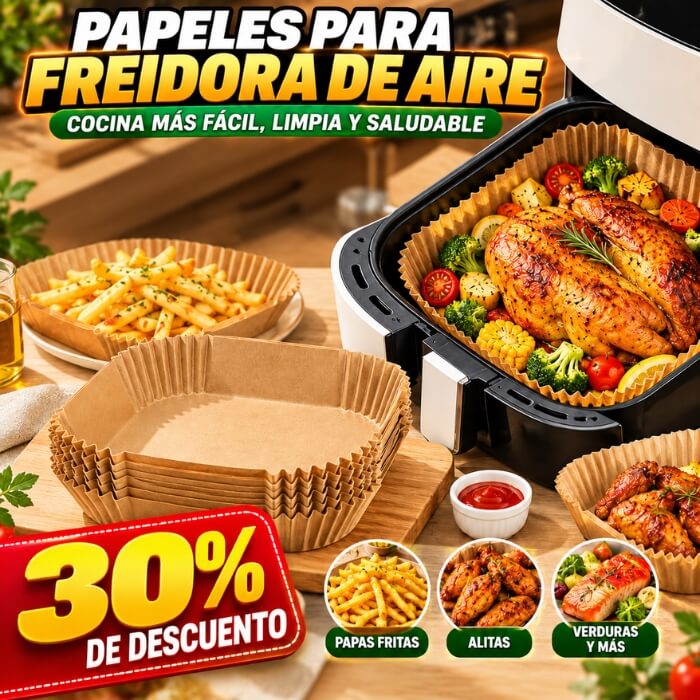 AirFryer Protect x100 – Set de 100 Revestimientos Desechables para Freidora de Aire