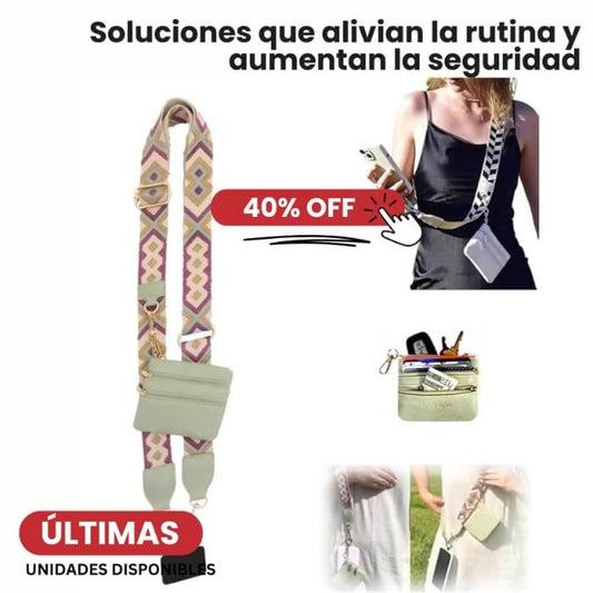 Bandolera Móvil con Billetera Compacta