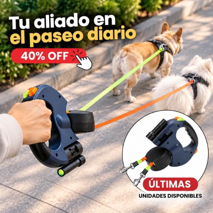 DuoWalk Pro – Correa Doble Antienredos para Perros