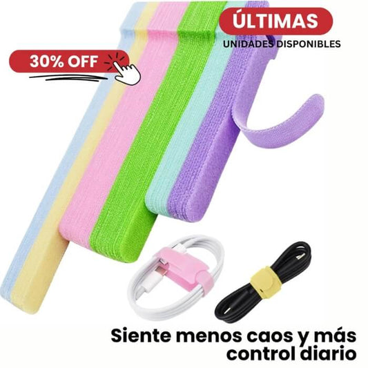 Set Organizador de Cables Reutilizable x50 und