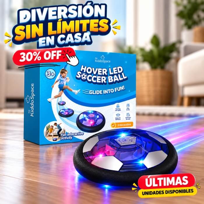 KiddoSpace Air Soccer LED – Balón de Fútbol Flotante