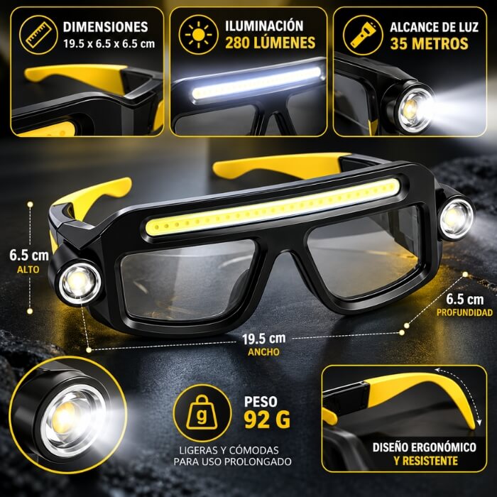 MechanicLED Pro – Gafas con Luz LED para Mecánicos