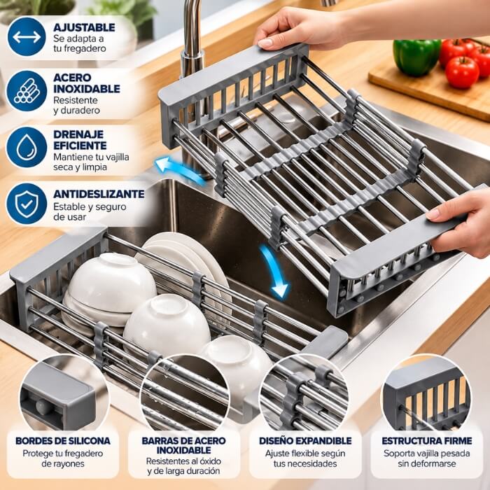 SteelRack Pro – Escurridor de Platos en Acero Inoxidable