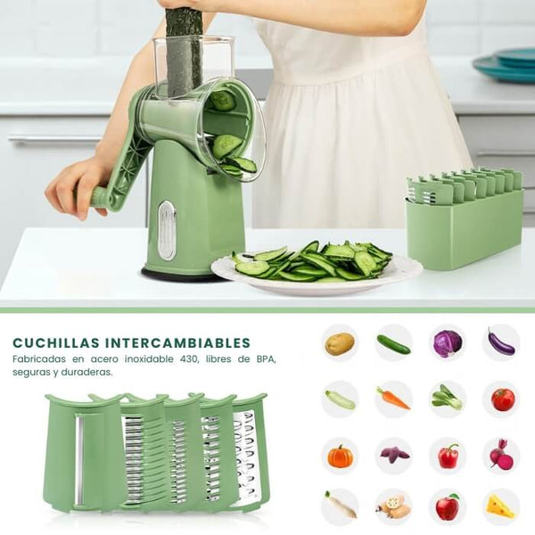 Rallador Giratorio Retro Verde de Cocina