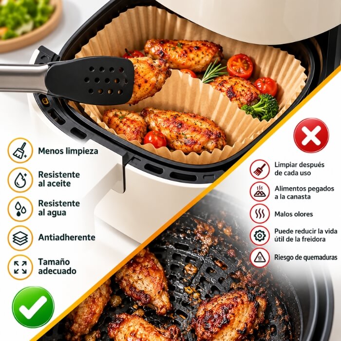 AirFryer Protect x100 – Set de 100 Revestimientos Desechables para Freidora de Aire