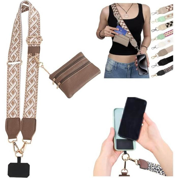 Bandolera Móvil con Billetera Compacta