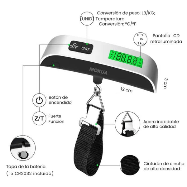 Báscula portátil de equipaje