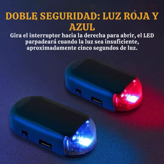 Luz Antirrobo Solar para Autos X2 Und
