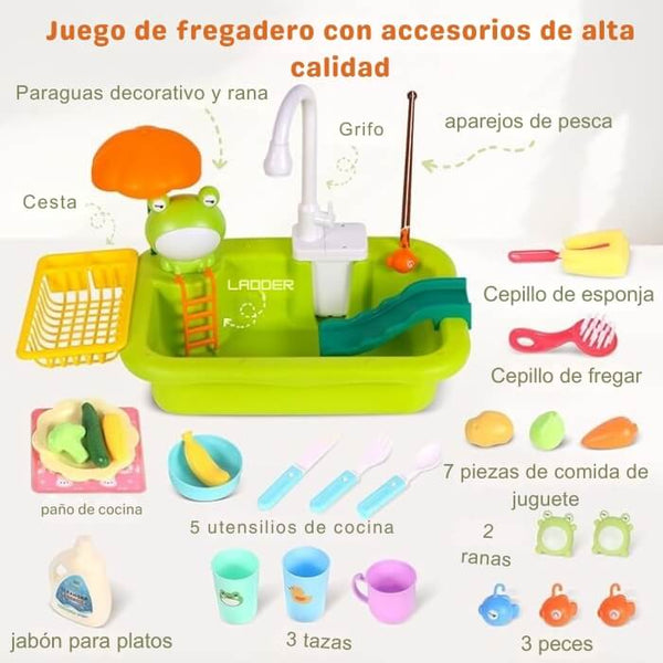 Fregadero Juguete Agua Viva Realista