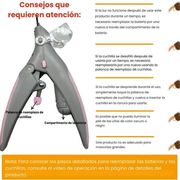 CortaUñas LED para Mascotas Pro