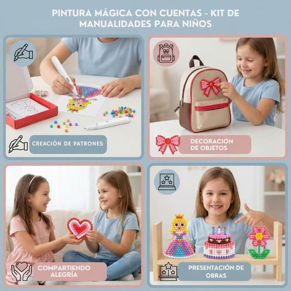 Kit de pintura con cuentas mágicas para niños