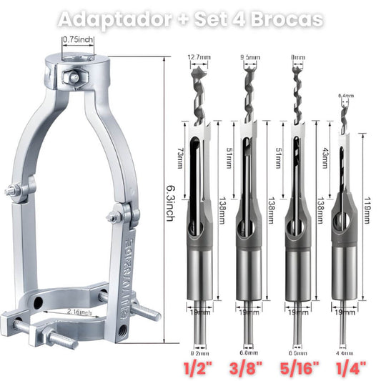 Adaptador + Set 4 Brocas