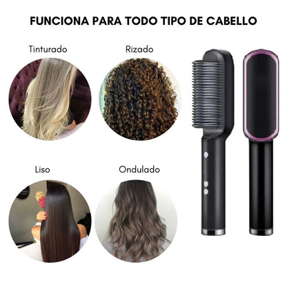 PERFECTO LOOK - Cepillo Alisador y Rizador para Cabello