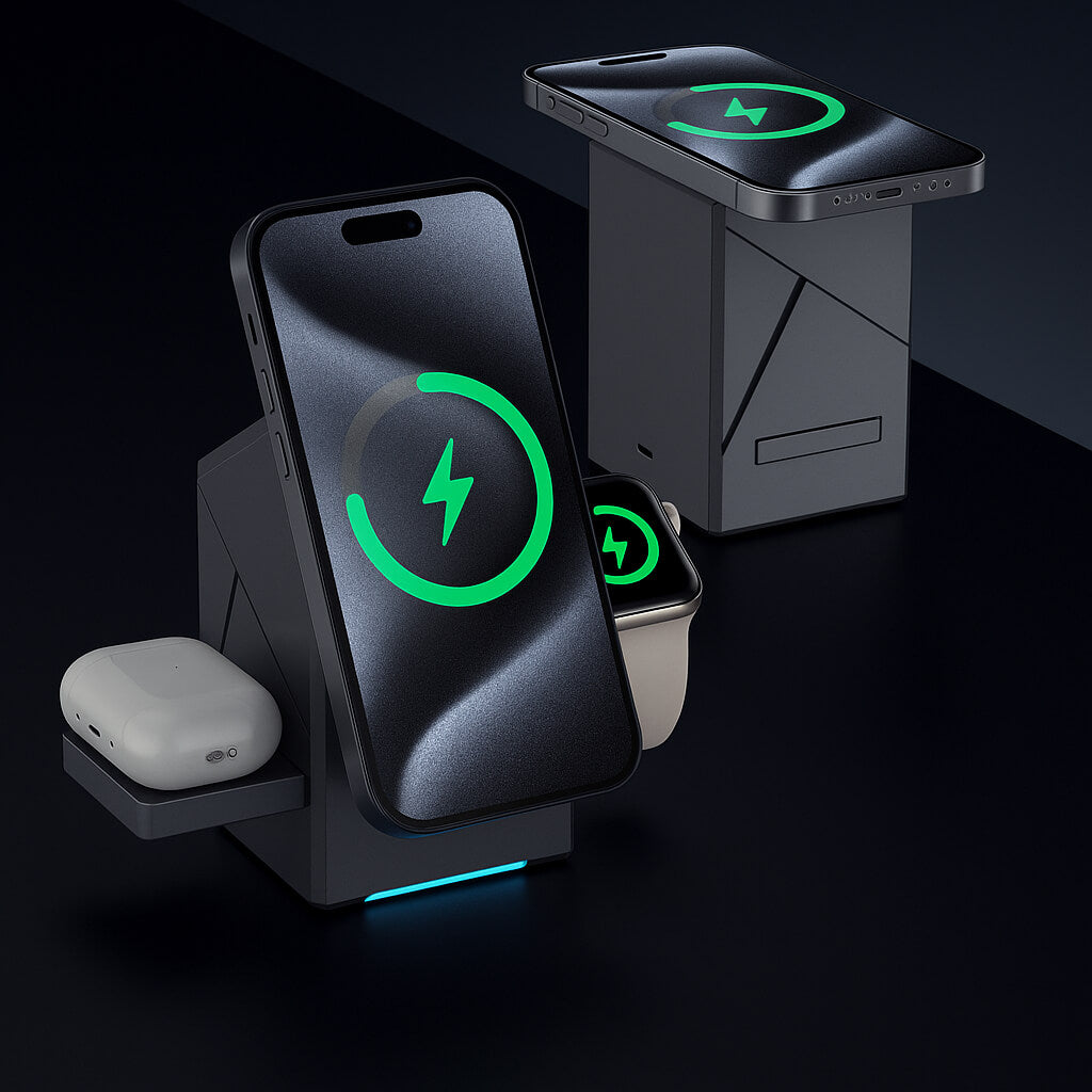 CubeCharge® 3 en 1 - Cargador magnético