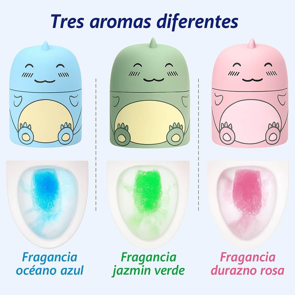 DinoClean – El Guardián Limpiador de tu Inodoro X3 Und