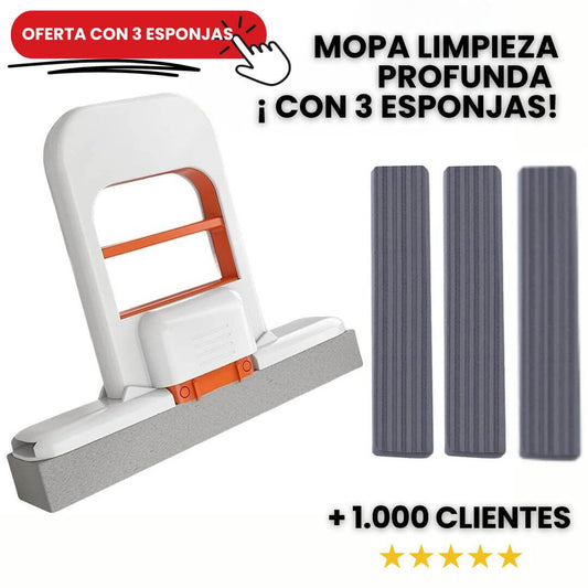 Mopa Plegable Mágica con 3 esponjas