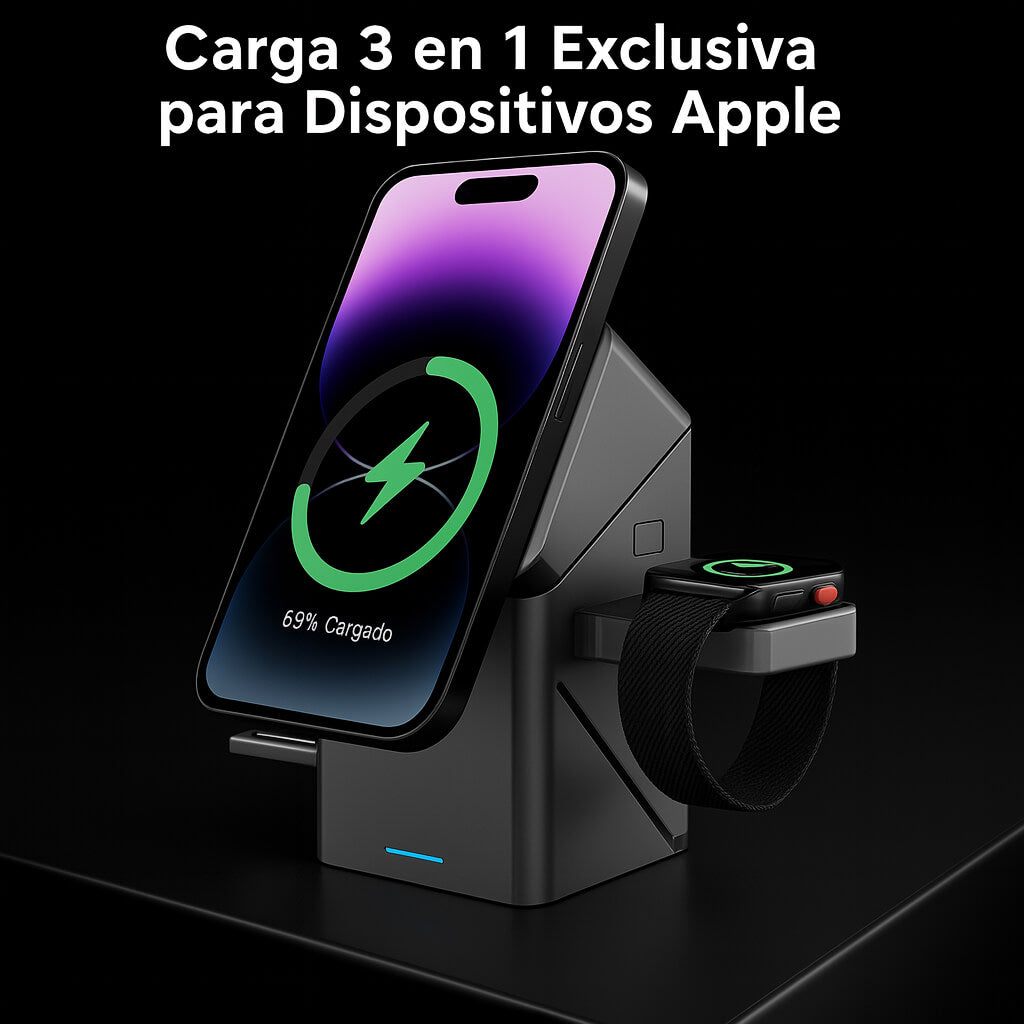 CubeCharge® 3 en 1 - Cargador magnético