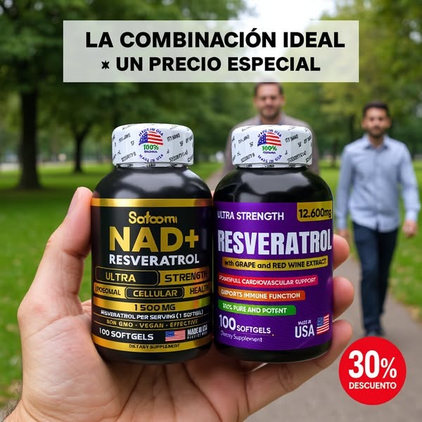 Combo Juventud Extrema: 1 NAD+ Booster + 1 Resveratrol Puro